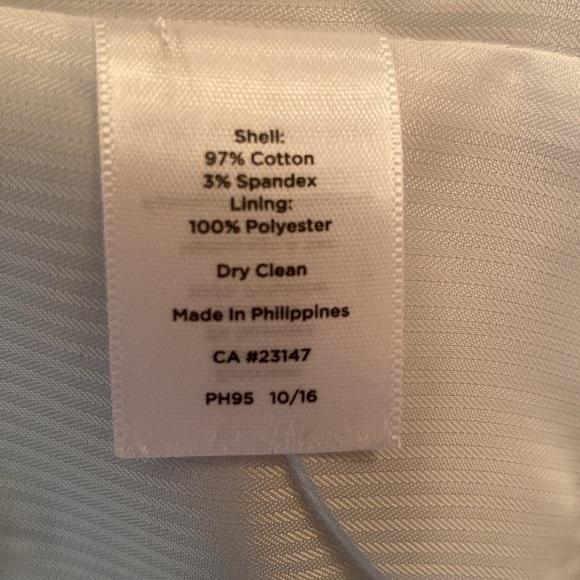 Talbots Blue White Gingham Cotton Stretch 3/4 Sleeve Blazer Jacket Size 12 - Picture 10 of 11